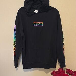 Marvel Black Sweater with Rainbow Accents